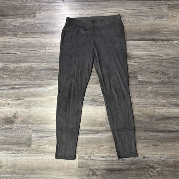 Soft Surroundings Gray Micro Suede Leggings Small - Picture 2 of 5